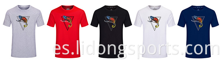 Camiseta de camiseta orgánica de venta caliente 3D camiseta estampada en blanco de camisetas en blanco para hombres